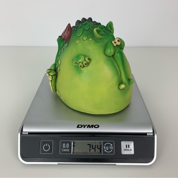 Vintage Chubby Quirky Green Dragon Piggy Bank Paolo Chiari Adorable Derpy Read - Picture 16 of 16